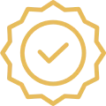 Verified badge icon with checkmark