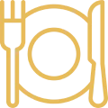 Dining symbol with utensils