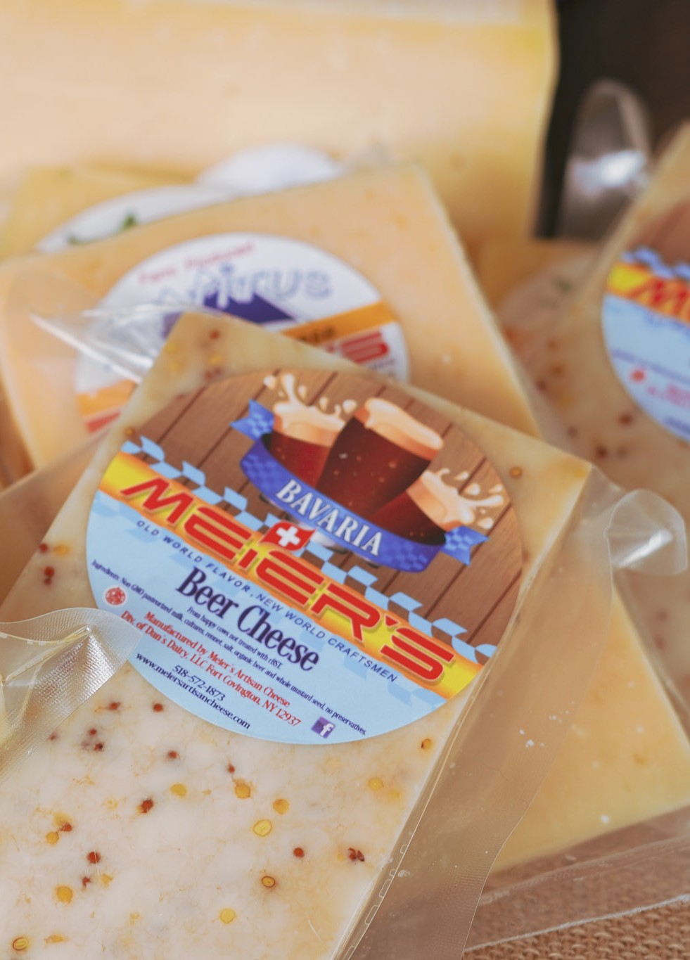 Vacuum-sealed Bavarian beer cheese wedges